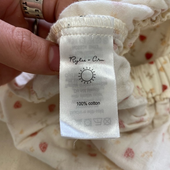 Rylee + Cru Tiered Midi Skirt "Strawberry Fields" Print 100% Cotton 10-12Y - Picture 6 of 6